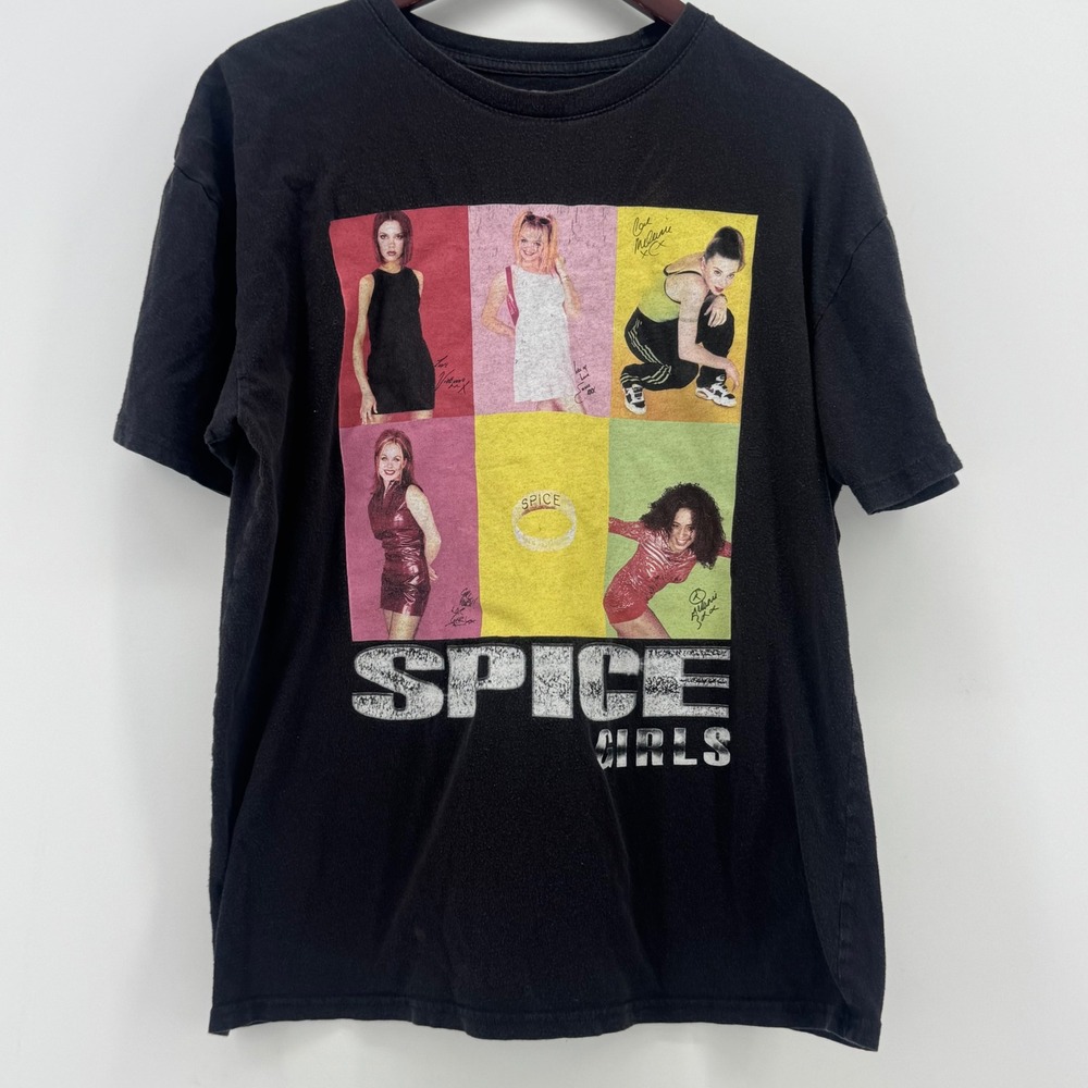 Spice Girls Graphic Band T-Shirt Black Short Sleeve 2022 Licensed Size S/M